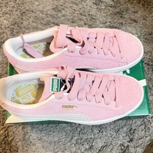 Pink Puma Suede Sneakers